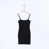 BLACK SEXY SLASH NECK SKINNY CAMI DRESSES